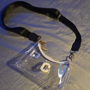 Clear Crossbody Bag with Black Strap